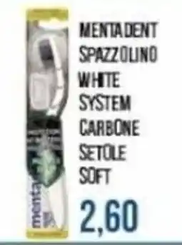 Beauty Si Mentadent spazzolino white system carbone setole soft offerta