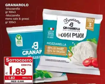 Granarolo Mozzarella/Mozzarella meno sale & grassi