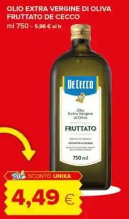 Tigre Olio extra vergine di oliva fruttato De Cecco offerta