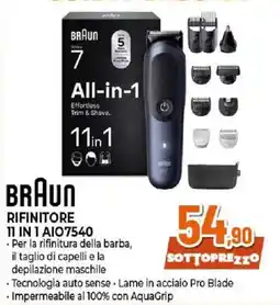 Ipercoop Braun rifinitore 11 in 1 aio7540 offerta
