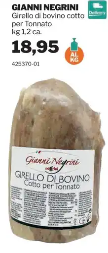 GrosMarket Girello di bovino cotto per tonnato Gianni Negrini offerta