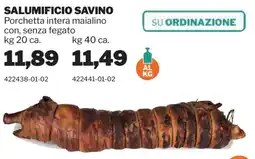 GrosMarket Porchetta intera maialino Salumificio Savino offerta