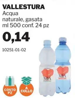 GrosMarket Acqua naturale gasata Vallestura offerta