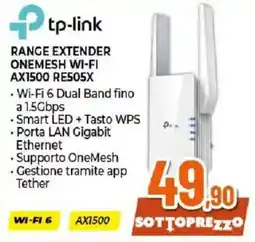 Ipercoop tp-link Range Extender Onemesh Wi-Fi AX1500 RE505X offerta