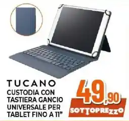 Ipercoop Tucano custodia con tastiera gancio universale per tablet fino a 11" offerta