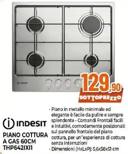 Ipercoop Indesit piano cottura a gas 60cm offerta
