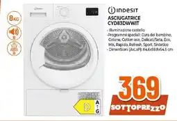Ipercoop Indesit asciugatrice CYD83DWWIT offerta