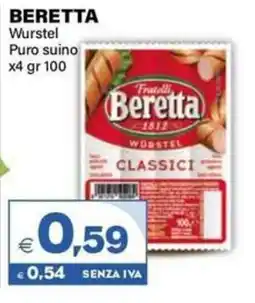 Boningros Cash and Carry Beretta Wurstel Puro suino offerta