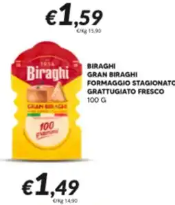 Supermercati Visotto Biraghi Gran Biraghi Formaggio Stagionato Grattugiato Fresco offerta