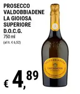 Tre Valli Supermercato Prosecco Valdobbiadene La Gioiosa Superiore offerta