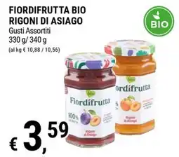 Tre Valli Supermercato Fiordifrutta Bio Rigoni di Asiago offerta