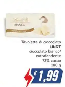 Italy Cash Tavolette di cioccolato Lindt cioccolato bianco/extrafondente offerta