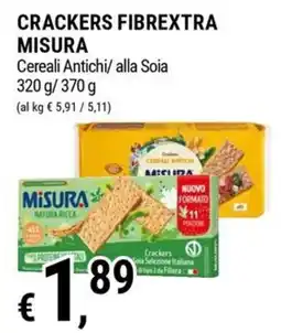 Tre Valli Supermercato Crackers Fibrextra Misura offerta