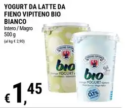 Tre Valli Supermercato Yogurt da latte da fieno vipiteno bio bianco offerta