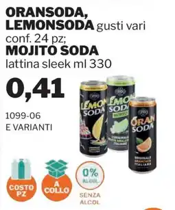 GrosMarket Oransoda, lemonsoda gusti vari offerta