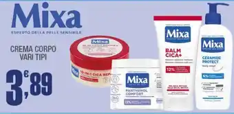 Crema corpo vari tipi Mixa