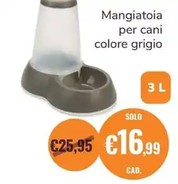 ZooPlanet Mangiatoia per cani colore grigio offerta