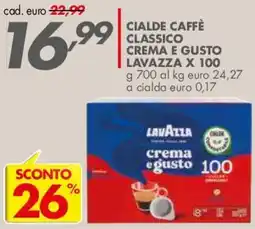 Italmark Cialde caffè classico crema e gusto Lavazza offerta