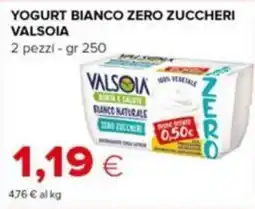 Tigre Yogurt bianco zero zuccheri Valsoia offerta