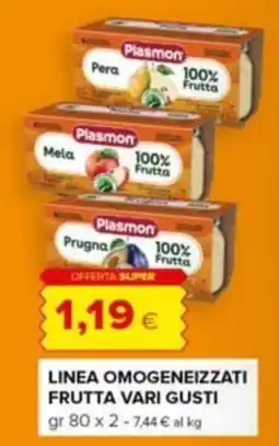 Tigre Plasmon omogeneizzati frutta vari gusti offerta