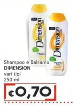 Italy Cash Shampoo e Balsamo Dimension offerta