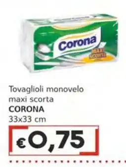 Italy Cash Tovaglioli monovelo maxi scorta Corona offerta