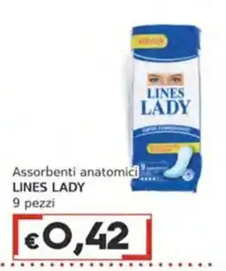 Italy Cash Assorbenti anatomici Lines Lady offerta