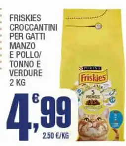 Splendidi e Splendenti Friskies croccantini per gatti manzo e pollo/tonno e verdure offerta