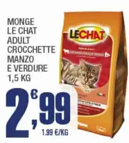 Splendidi e Splendenti Monge Le Chat Adult Crocchette Manzo e Verdure offerta