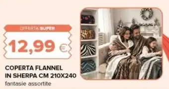 Coperta flannel in sherpa
