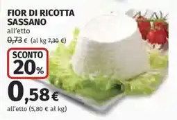 Ipercoop Fior di ricotta Sassano offerta