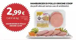 Ipercoop Hamburger di pollo origine Coop offerta