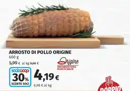 Ipercoop Arrosto di pollo Origine offerta