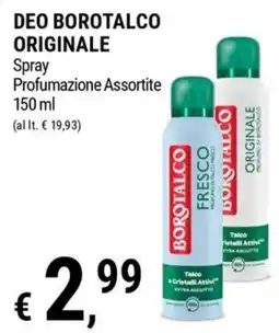 Tre Valli Supermercato Deo Borotalco Originale offerta