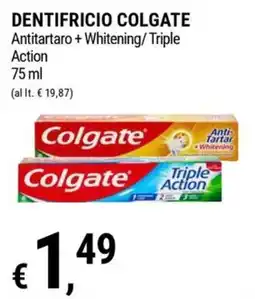 Tre Valli Supermercato Dentifricio Colgate Antitartaro + Whitening / Triple Action offerta