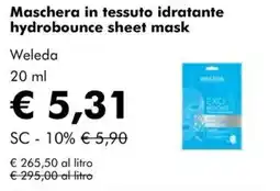 NaturaSì Maschera in tessuto idratante Weleda offerta