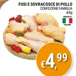 Tre Valli Supermercato Fusi e sovracosce di pollo offerta