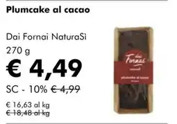 NaturaSì Plumcake al cacao Dai Fornai NaturaSi offerta