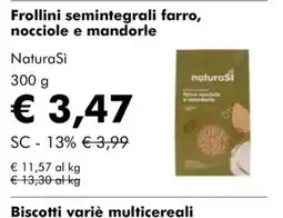 NaturaSì Frollini semintegrale farro, nocciole e mandorle NaturaSi offerta