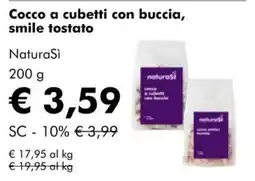 NaturaSì Cocco a cubetti con buccia, smile tostato NaturaSi offerta