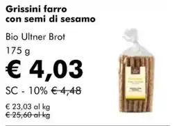 NaturaSì Grissini farro con semi di sesamo Bio Ultner Brot offerta