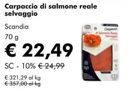 NaturaSì Carpaccio di salmone reale selvaggio Scandia offerta