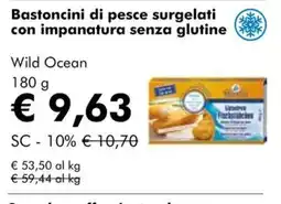 NaturaSì Bastoncini di pesce surgelati con impanatura senza glutine Wild Ocean offerta