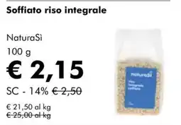NaturaSì Soffiato riso integrale NaturaSi offerta