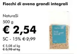 NaturaSì Fiocchi di avena grandi integrali NaturaSi offerta