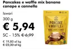 NaturaSì Iswari Pancake e waffle mix banana canape e cannella offerta
