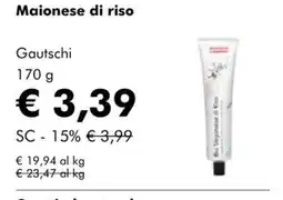 NaturaSì Maionese di riso Gautschi offerta