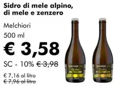 NaturaSì Sidro di mele alpino, di mele e zenzero Melchiori offerta