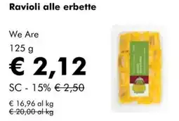 NaturaSì We Are Ravioli alle erbette offerta