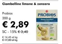 NaturaSì Ciambelline limone & zenzero Probios offerta